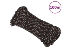 Cuerda De Barco Polipropileno Negra 4 Mm 100 M