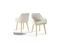 Sillas De Comedor Goeurvant 1381(pack De 2, Beige, Tela)