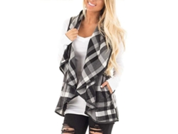 2026altiro-chaqueta Sin Mangas Con Estampado De Cuadros, Bolsillos Y Solapa, Cardigan De Poliéster Para Mujer, Fiesta Y Uso Interior/exterior
