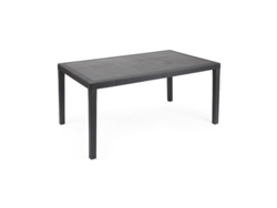 Mesa resina ratan antracita prince150x90 cm.