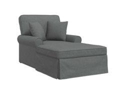 Maison Exclusive - Chaise Lounge Con Falda Con Cojín 3 Pcs Gris Oscuro Tela