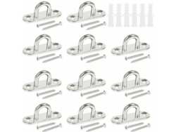 12 Ganchos En Forma De U De Acero Inoxidable 304 Con Placa De Ojo De 2 Orificios, Capacidad De Carga De 150-200 Kg (5 Mm).