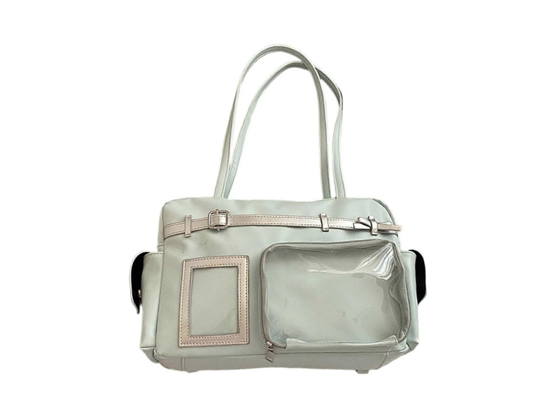 Bolso bandolera estilo anime con correa ajustable, sofisticado e ideal para estudiantes y actividades al aire libre. Verde.