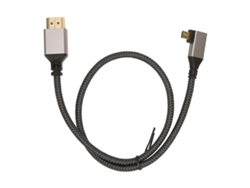 Cable De Interfaz Multimedia 4k Hd 60hz 18gbps, Macho A Macho, Codo Izquierdo, 0,5 M