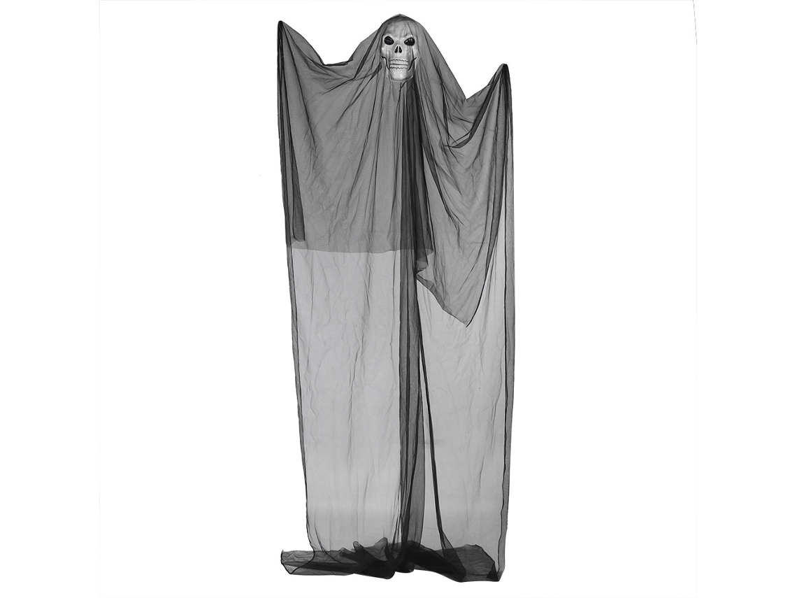 Mesita de noche esquelética aterradora para Halloween (3,3 x 2 m)