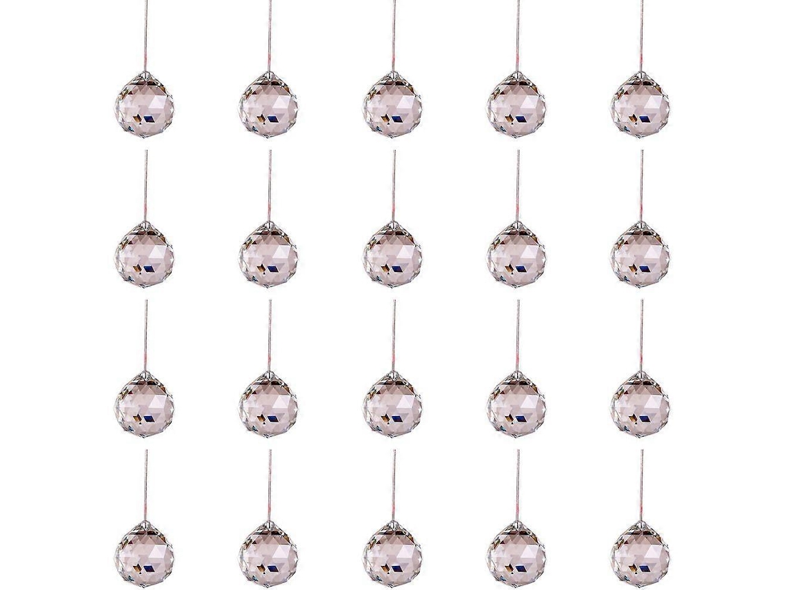 Prismas de bola de cristal de 0,8/20 mm - 20 piezas divertidas para lámparas de techo, Feng Shui, decoración del hogar y bodas