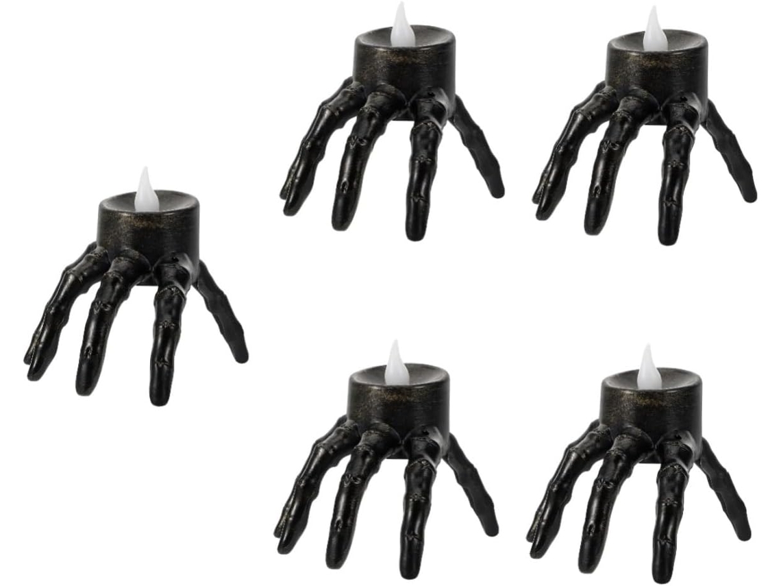 Juego De 5 Velas Led Con Forma De Mano, Decoración De Halloween Sin Llama, Ambiente Espeluznante Para El Hogar.