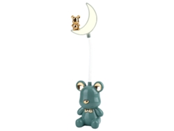 Rebe-lámpara De Escritorio Plegable Recargable Luz De Lectura Amigable Para Los Ojos Con Decoración De Oso Verde Para Hogar Y Dormitorio