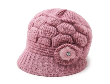 Gorro De Punto Cálido Con Ala - Gorro De Punto Farol - Rosa Gorro De Punto Cálido Con Ala - Gorro De Punto Farol - Rosa JEIIBRZUI