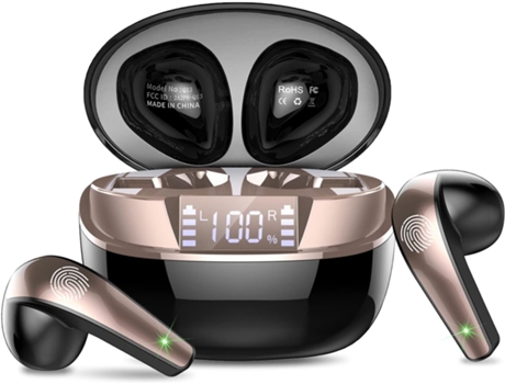 Auriculares Bluetooth, Auriculares Intrauditivos Inalámbricos Bluetooth 5.3 con 4 Micrófonos, Auriculares Inalámbricos 2024 Auriculares con Reducci...