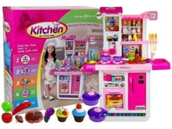 Cocina rosa con ollas para agua y comida de B.active