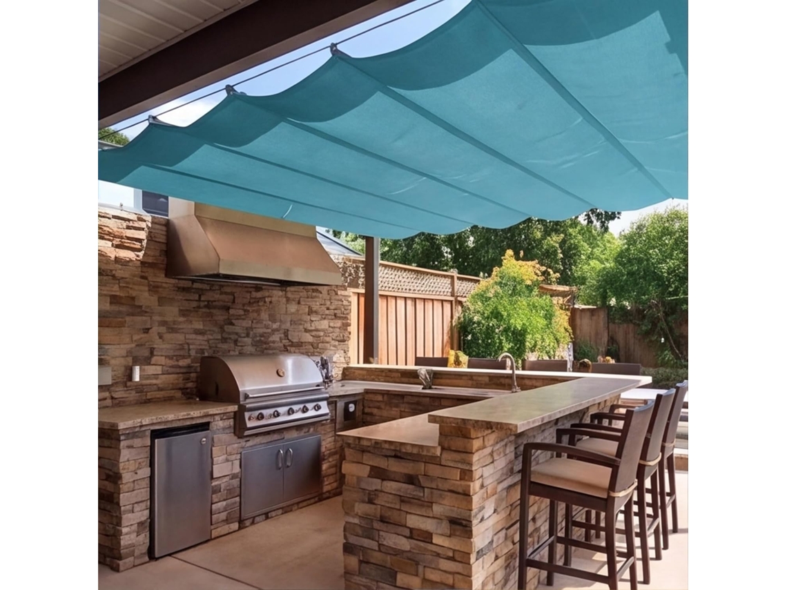 Vela De Sombra (130 X 385 Cm) Retráctil Wave Impermeable Poliéster , Resistente A La Intemperie