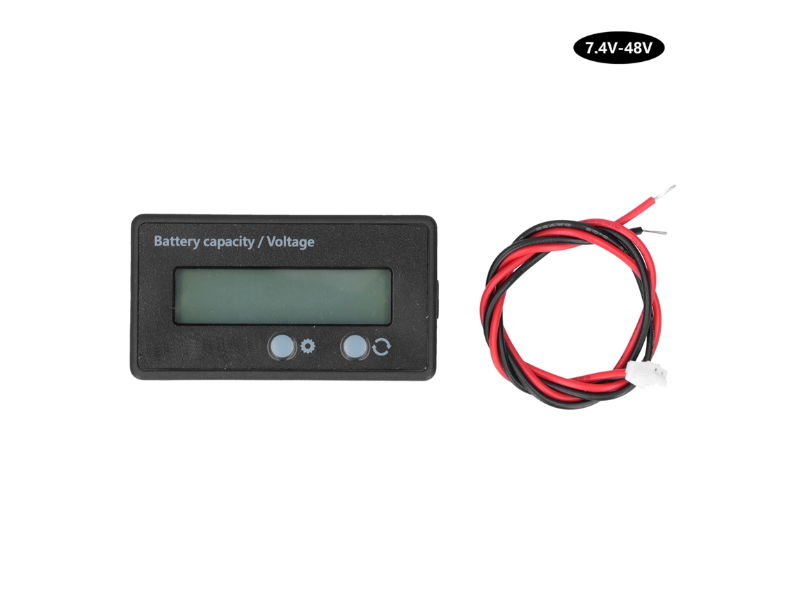 Voltímetro Con Monitor Lcd Para Batería, Capacidad Y Voltaje De 7,4 V A 48 V Para Baterías De Litio.
