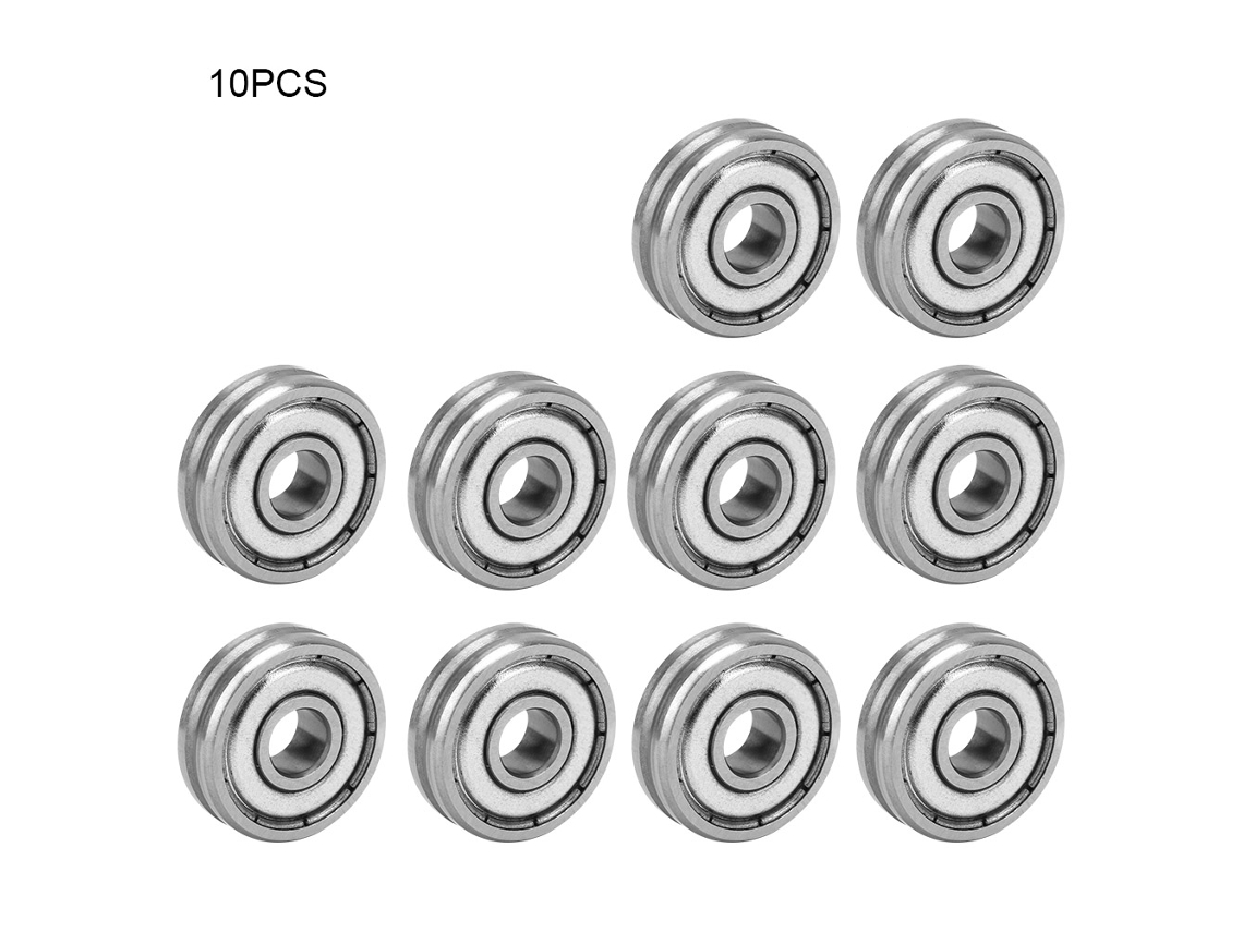 2026velora-10 Piezas Rodamiento De Bola Con Ranura V V624zz Acero 3*13*6mm Polea Para Rails De 90°