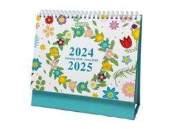 XYVONA Calendário De Mesa 2024 Calendário De Mesa Virar 2024, Janeiro 2024 A Junho 2025, Calendário De 18 Meses Com Folhas Pautadas E Espirais Duplos Xyvona