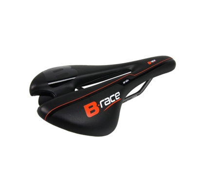Sillín B-RACE Ciclismo B-Arek Negro Rojo