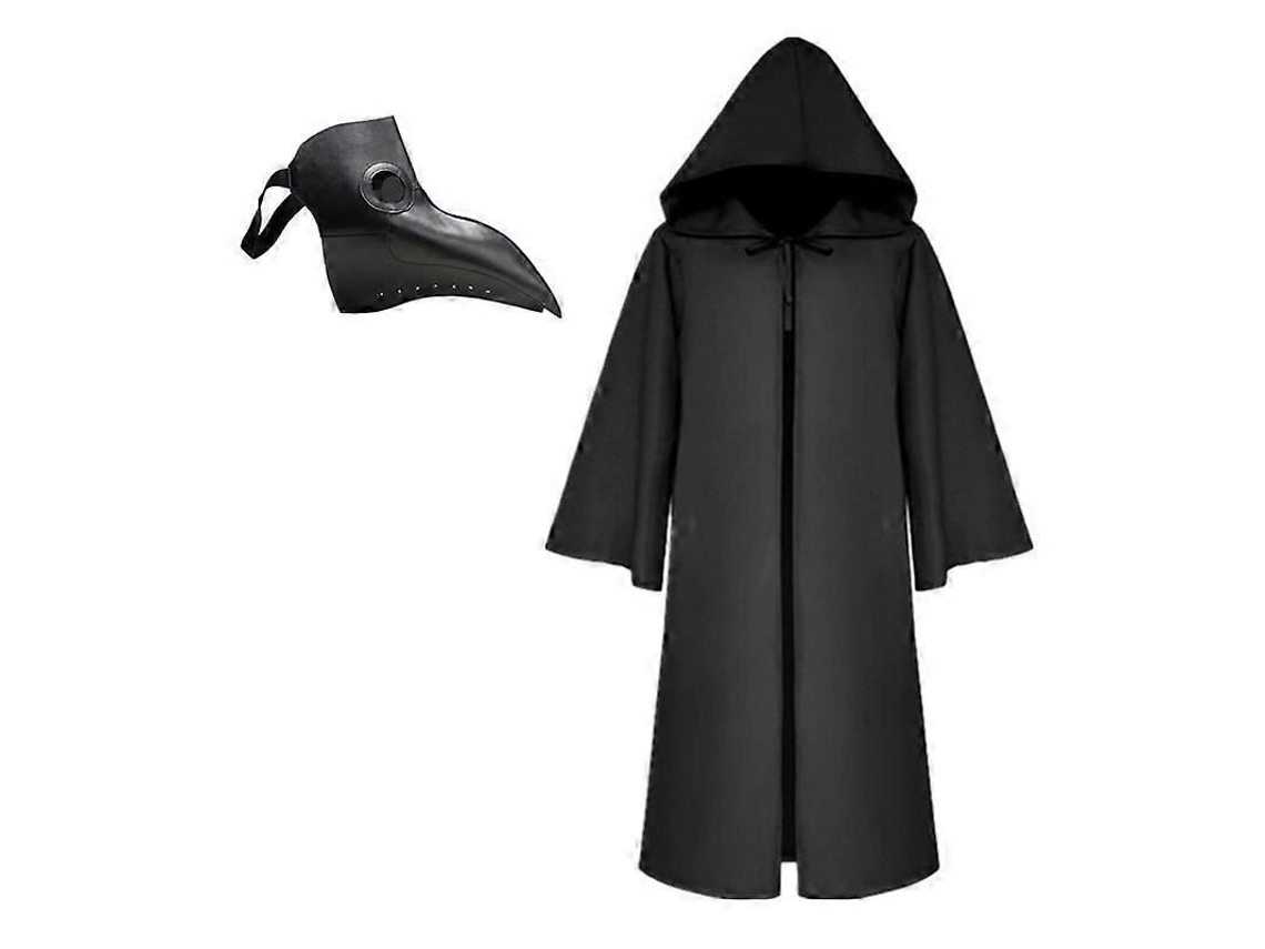 2026altiro-disfraz De Médico De La Peste Con Capucha Y Máscara De Pico De Látex Para Halloween Y Cosplay Para Niños Y Adultos (adulto Xxl 02)