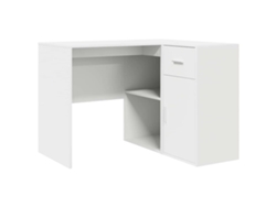 Escritorio | Mesa | Escritorio esquinero con cajón, blanco, 102 x 88 x 75 cm