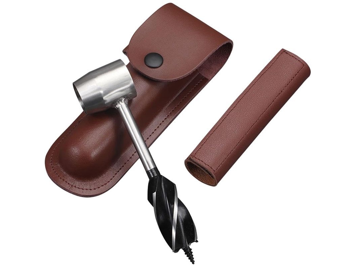 2026-taladro Manual De Barrena - Herramienta De Supervivencia Para Camping Y Jardinería Con Funda De Cuero