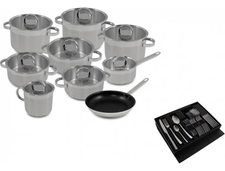 Batería de Cocina SILAMPOS 9Pçs Atlantico Glass