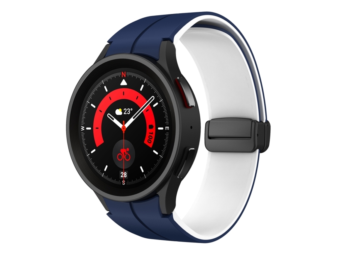 Correa de silicona bicolor para Samsung Galaxy Watch 6 / 6 Classic con cierre magnético plegable.