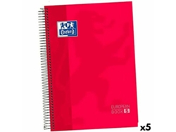 Cuaderno OXFORD Europeanbook 5 Rojo A4+ 120 Hojas (5 Unidades)