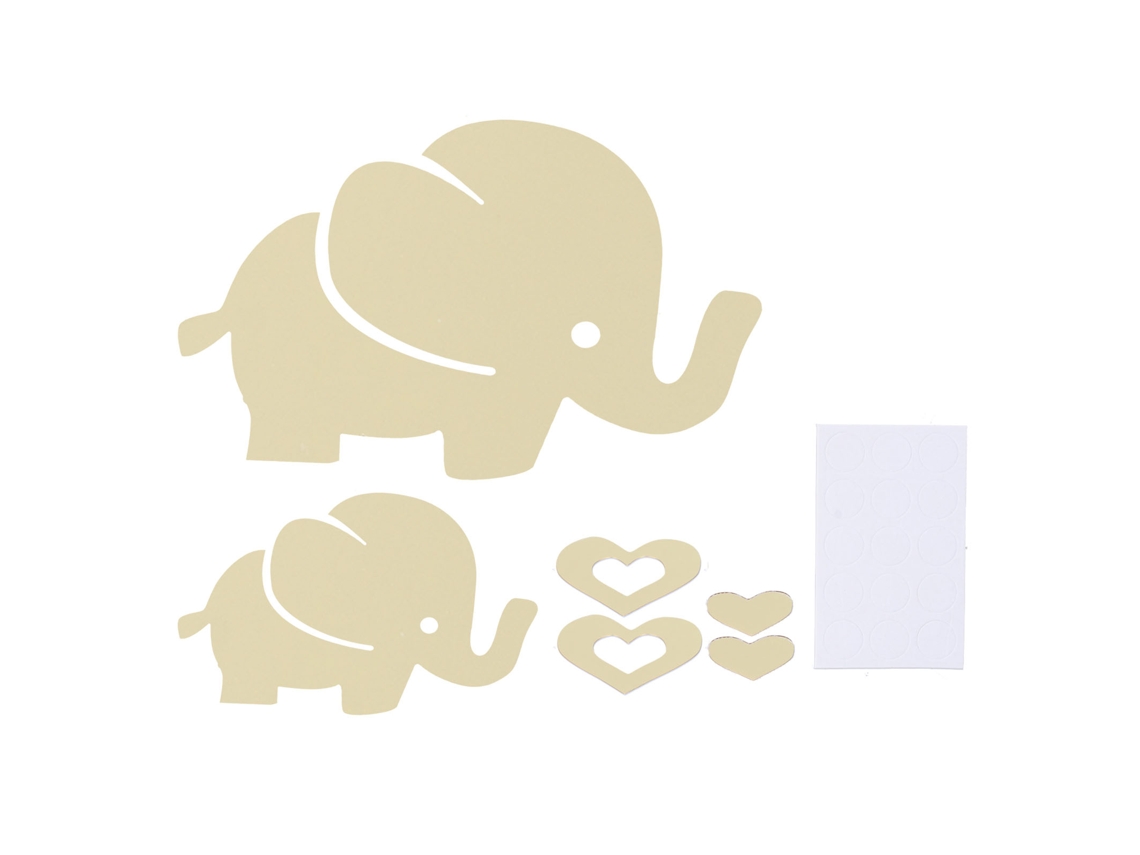 Adhesivo De Pared Con Espejo Y Diseño De Elefante De Dibujos Animados Para Decoración Del Hogar - Resistente Al Agua