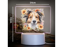 Lámpara de noche infantil recargable con diseño de Border Collie estilo manga/anime, ideal para la habitación de los niños. Rosewell