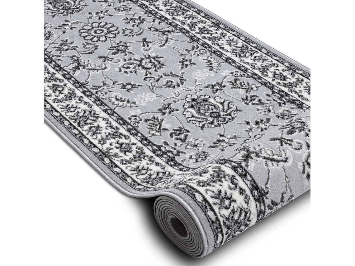 Alfombra de Pasillo Bcf Morad Klasyk Clásico Gris 120 cm