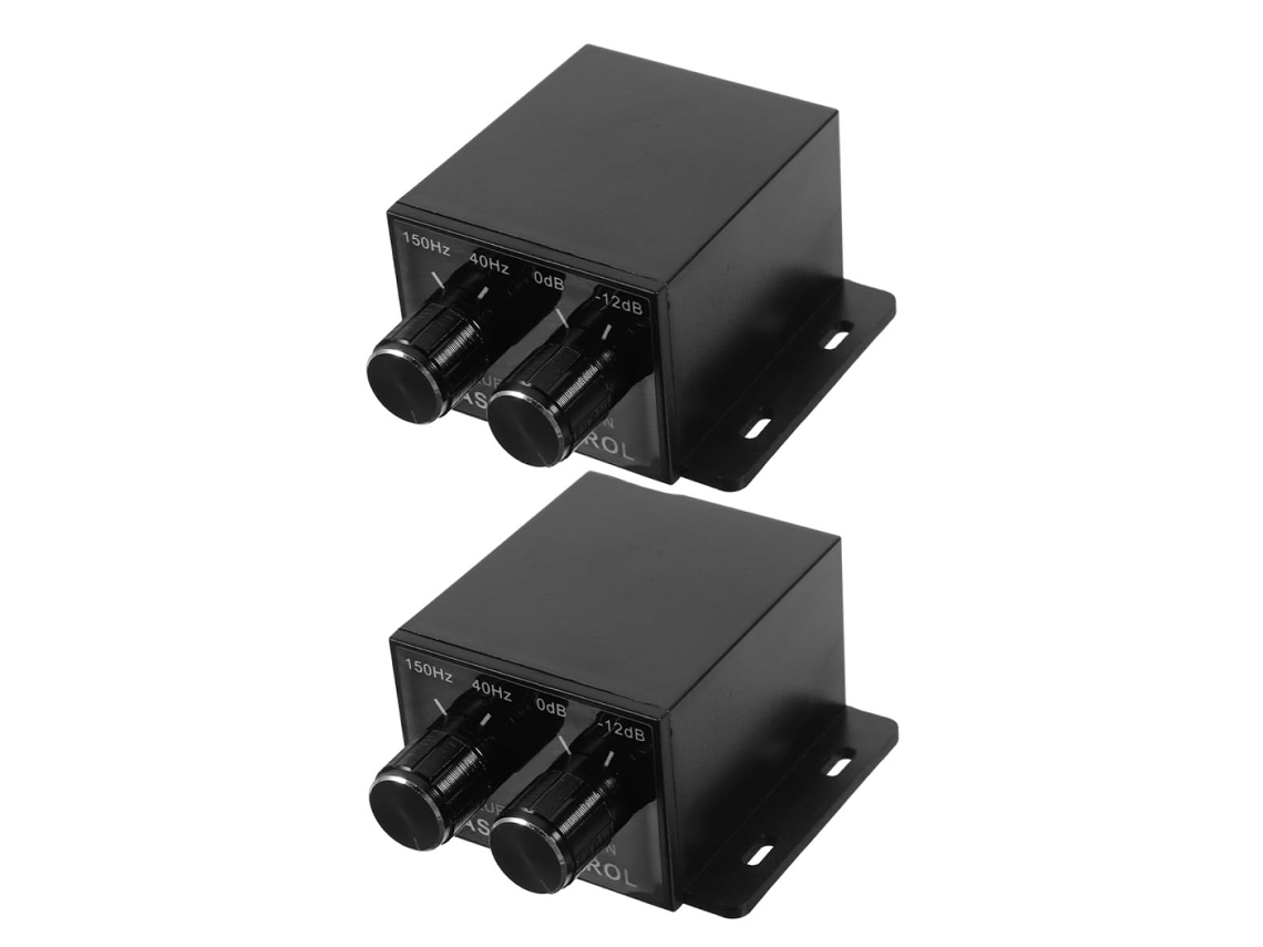 Amplificador De Audio Para Coche De 2 Piezas Con Control De Volumen Y Graves Ajustables.