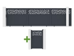 Puerta Corredera De 5 M Dolomite Ruivo H.160cm Aluminio Gris + Puerta De 1 M Dolomite Ruivo H.160cm Aluminio Gris