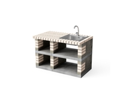 Módulo para Barbacoa MOVELAR Pan America con fregadero y grifo (Blanco, Gris - 120x70x80cm)