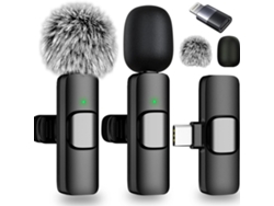 Mini micrófono de solapa inalámbrico Bluetooth con cancelación de ruido para iPhone, Android y iPad para grabación de video Cissaea22