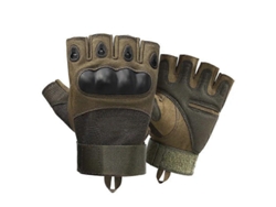 Guantes de moto sin dedos, guantes militares para actividades al aire libre, guantes de ciclismo MDUG (verde, talla L)
