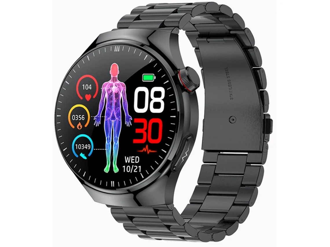 Smartwatch Con Verificación De Salud Con Un Toque Ecg Presión Arterial Medición De Grasa Corporal Y Recurso Sos Negro Yizhood