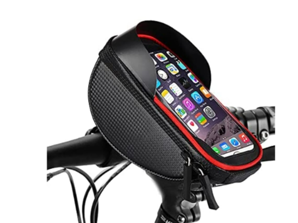 Bolsa para manillar de bicicleta, impermeable, con pantalla táctil, soporte para teléfono, universal, para cuadro de bicicleta, bolsa para tubo Gusshious