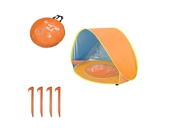 Tienda de playa infantil con piscina, protección solar UPF 50+, naranja, 120 x 80 x 70 cm, ideal para niños, educativa, duradera, perfecta para STELASPLEN