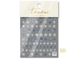 Pegatinas Para Uñas Con Relieve Láser 3d/5d, Diseño Navideño De Copo De Nieve Con Diamantes De Imitación, Brillantes Y Autoadhesivas.