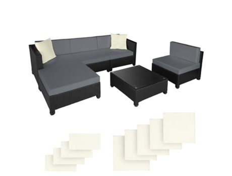 Juego De Tetoke Sintético con Estructura De Aluminio Y Almohadas con Un Grosor De 10 Cm