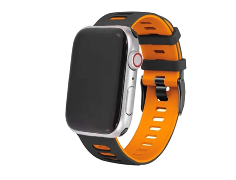 Correa Pioneer para Apple Watch Series 7 41Mm Negro y Naranja