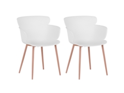 Conjunto de 2 cadeiras de jantar de estilo escandinavo BELIANI Sumkley de Material sintético Branco 61x54x82