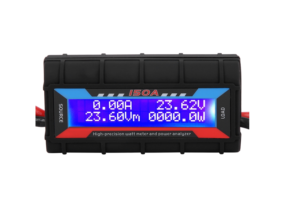 Medidor de potencia digital LCD para modelos RC: Voltios/Amperios 150A