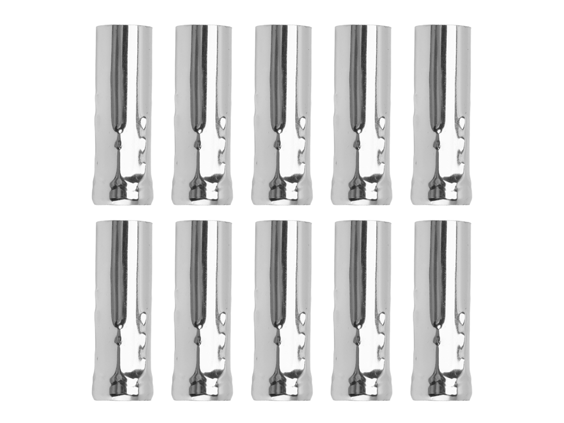 2026-10 Piezas Tubería Metal E14 Para Portacandles Base De Lámpara Accesorios De Iluminación 25x80mm Cromado