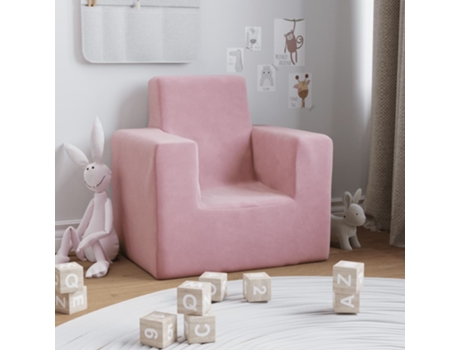 MAISON EXCLUSIVE - Sofá para niños felpa suave rosa