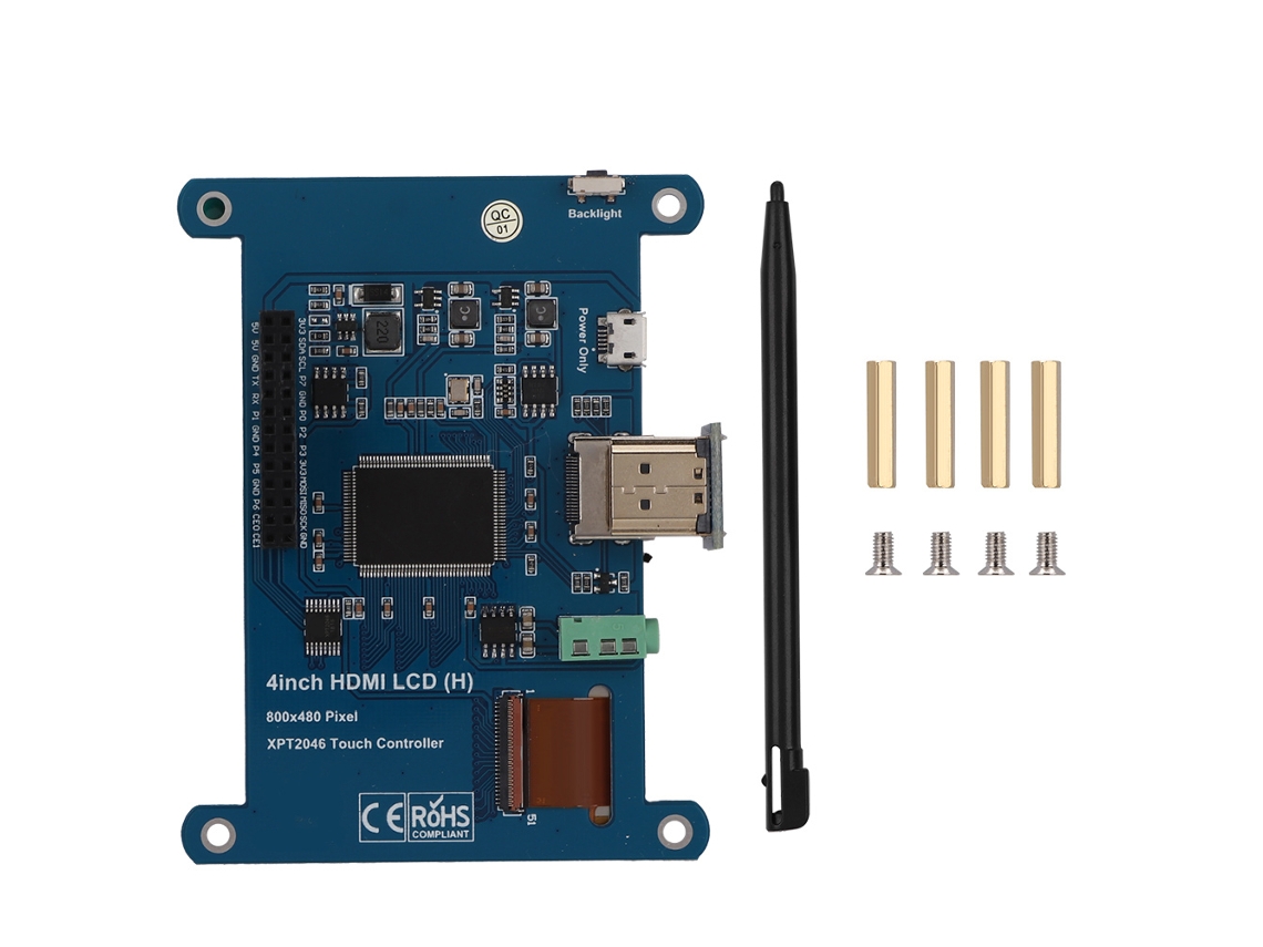 Pantalla Táctil Resistiva Lcd Ips De 4 Pulgadas 800x480 Hdmi Para Raspberry Pi 3b+zero W