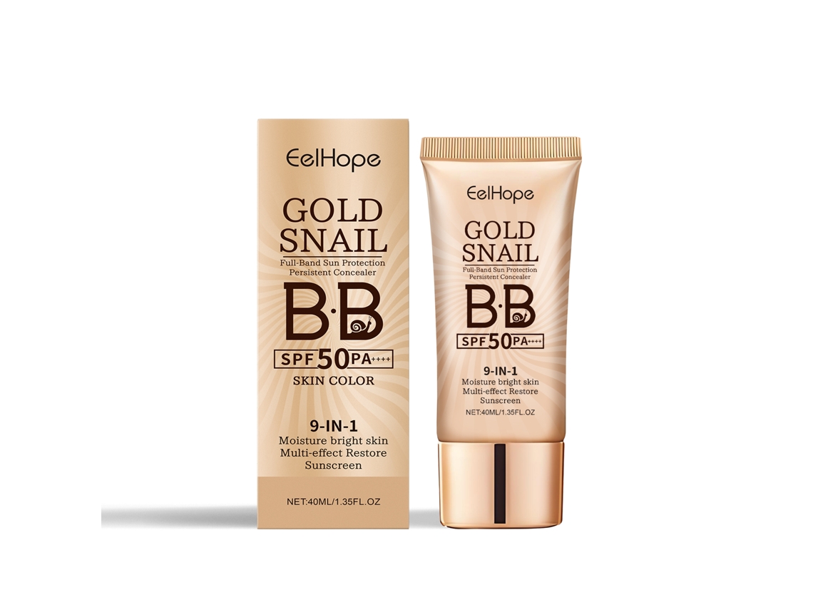 Crema BB con protector solar, tono piel, oro y caracol