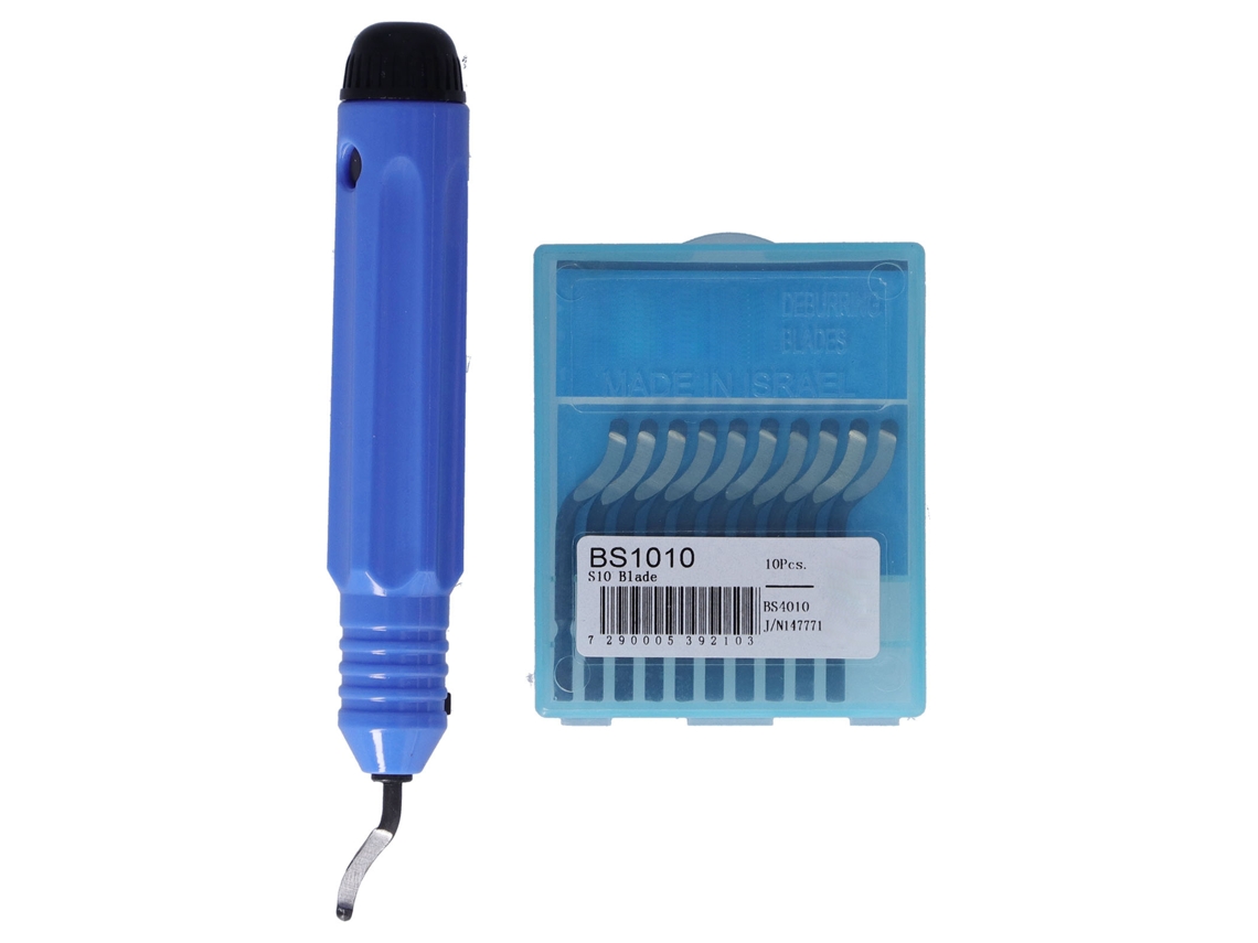 Herramienta portátil para desbarbar, acero inoxidable, cuchillas reemplazables con marca