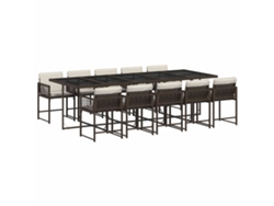 Maison Exclusive - Set Comedor De Jardín 11 Pzas Y Cojines Ratán Sintético Marrón