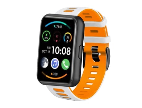 Correa Pioneer para Huawei Watch Fit 2 Blanco y Naranja
