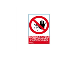 Placa Prohibiendo Paso De Personas No Pertenecientes Al Canteiro De Obras 210x290 Rd40023 Normaluz